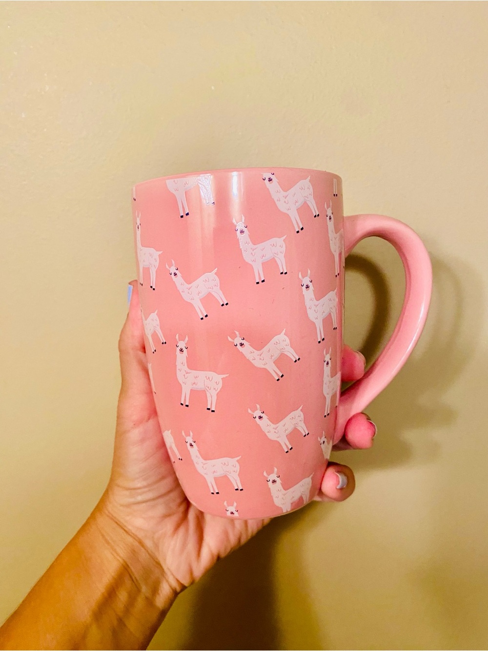 Elum Home Pink Llama Ceramic Tall Coffee Mug